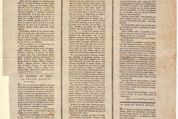 LIBERTY OF DEATH: THE HAITIAN DECLARATION OF INDEPENDENCE, 1/1/1804