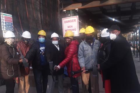 Chairman of the Magnolia Tree Earth Center Board Wayne Devonish, fourth from the left, along with other Advisory Members.